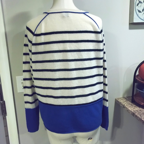 Iris & Ink 100% Cashmere striped oversized pullover sweater - Picture 6 of 15
